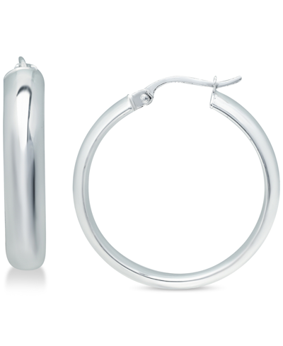 Shop Giani Bernini Small Polished Hoop Earrings In Sterling Silver, 25mm, Created For Macy's