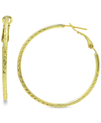 Shop Giani Bernini Twist Hoop Earrings In Sterling Silver Or 18k Gold Plate Over Sterling Silver, 40mm, Created For Mac