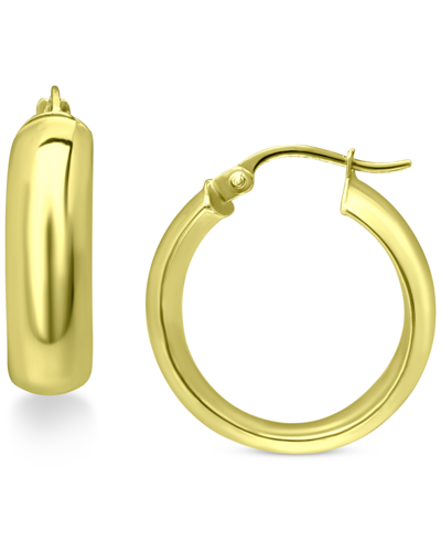 Shop Giani Bernini Small Chunky Hoop Earrings In 18k Gold Plated Sterling Silver, 3/4", Created For Macy's