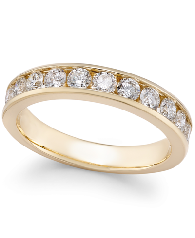 Shop Macy's Diamond Channel-set Band (1-1/2 Ct. T.w.) In 14k Gold Or White Gold In Yellow