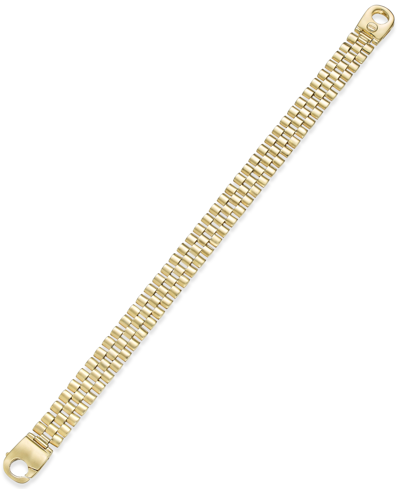Shop Macy's Men's Link Bracelet In 14k Gold-plated Sterling Silver
