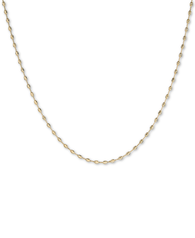 Shop Italian Gold Diamond Cut Oval Bead, 18" Chain Necklace (2-5/8mm) In 14k Gold, Made In Italy