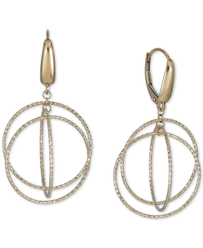 Shop Macy's Orbital Circle Drop Earrings In 10k Gold