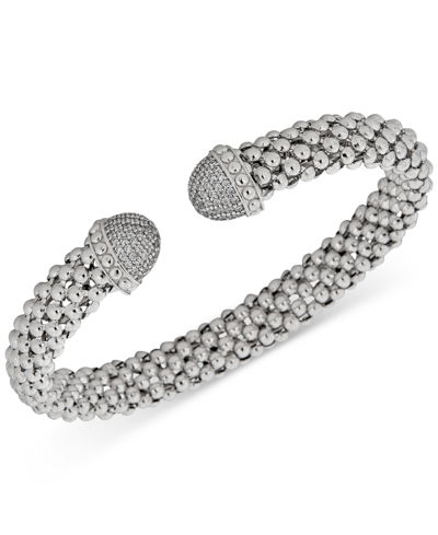 Shop Macy's Diamond Mesh Cuff Bracelet (1/2 Ct. T.w.) In Sterling Silver Or 14k Gold-plated Sterling Silver