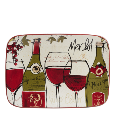 Shop Certified International Wine Country Rectangular Platter In Red