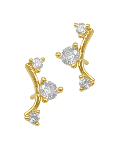 Shop Adornia Studded Climber Earrings In Gold