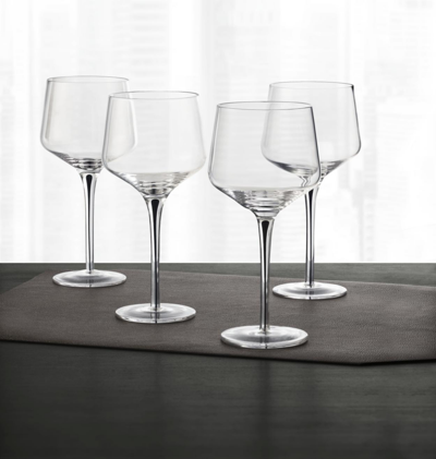 Shop Hotel Collection Set Of 4 Black-cased Stem Wine Glasses, Created For Macy's In White