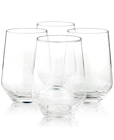 Shop Hotel Collection Stemless Wine Glasses, Set Of 4, Created For Macy's In White