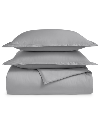 Shop Charter Club Damask 550 Thread Count 100% Cotton 3-pc. Duvet Cover Set, Full/queen, Created For Macy's Bedding In Gray