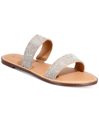 Shop Wild Pair Ginnie Double-band Slide Flat Sandals, Created For Macy's Women's Shoes In Gray