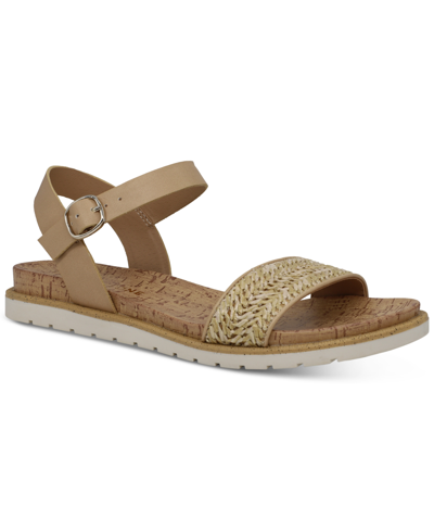 Shop Sun + Stone Mattie Flat Sandals, Created For Macy's Women's Shoes In Tan/beige