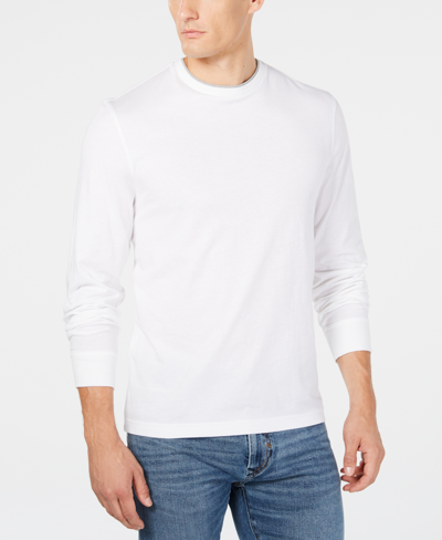 Shop Club Room Men's Doubler Crewneck T-shirt, Created For Macy's In White