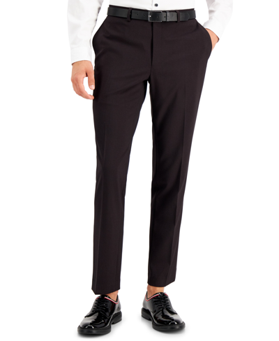 Shop Inc International Concepts Men's Slim-fit Burgundy Solid Suit Pants, Created For Macy's In Red
