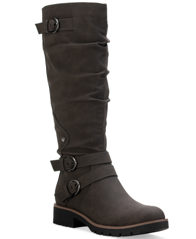 Shop Sun + Stone Brinley Strapped Lug-sole Boots, Created For Macy's Women's Shoes In Gray