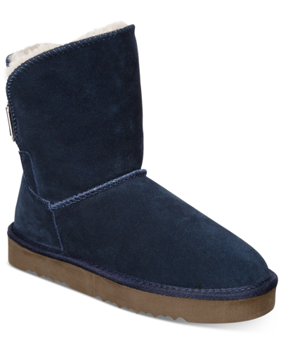 Shop Style & Co Teenyy Cold-weather Booties, Created For Macy's Women's Shoes In Blue