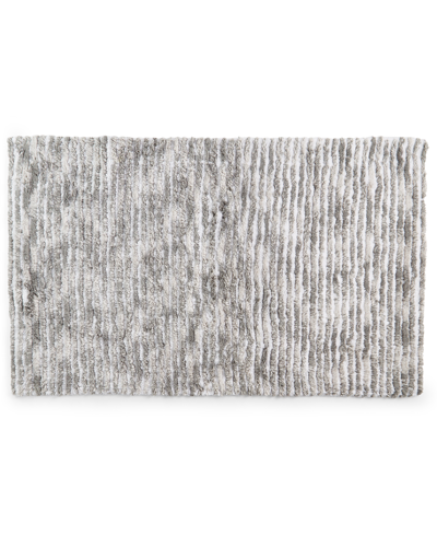 Shop Hotel Collection Textured Stripe Bath Rug, 22" X 36", Created For Macy's Bedding In Gray