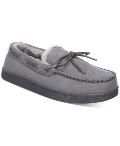 Shop Club Room Men's Moccasin Slippers, Created For Macy's In Gray