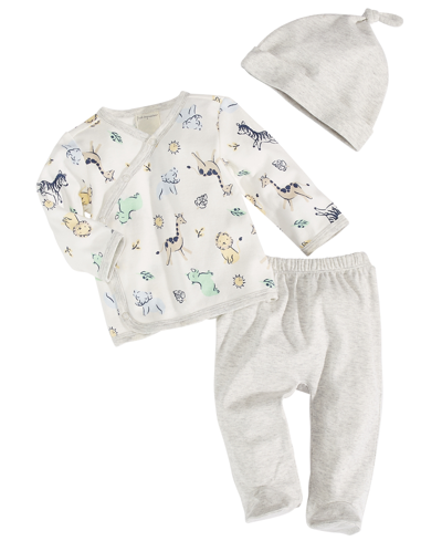 Shop First Impressions Baby Boys Safari Take Me Home 3 Piece Set, Created For Macy's In Gray