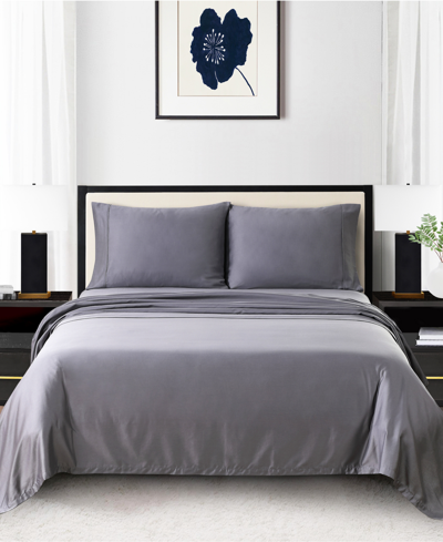 Shop Anne Klein Reverie 4-piece Solid Sheet Set, Full Bedding In Gray