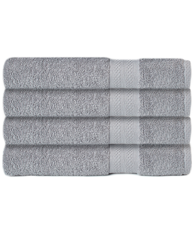 Shop Sunham Soft Spun Cotton 4-pc. Bath Towel Set Bedding In Gray
