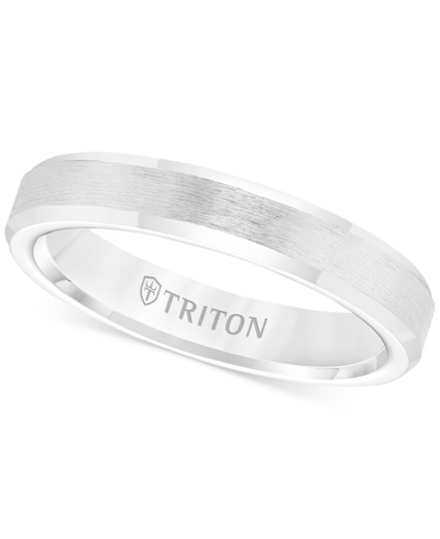 Shop Triton Men's White Tungsten Carbide Ring, Wedding Band (3mm) In Gray