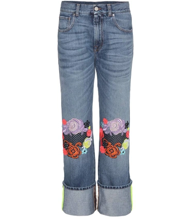 Christopher Kane Wide-leg Jeans With Floral Appliqué