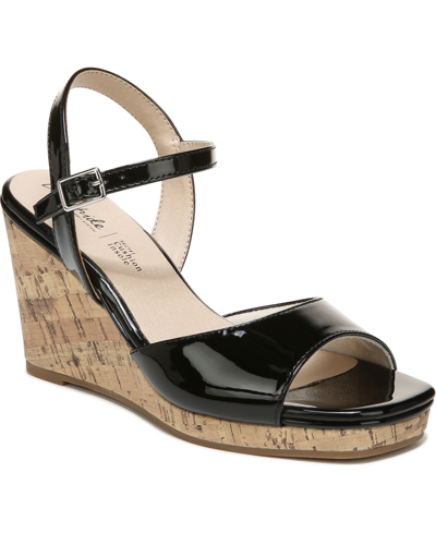 Shop Lifestride Island-time Wedge Sandals Women's Shoes In Black