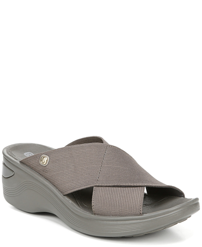 Shop Bzees Desire Washable Wedge Slide Sandals Women's Shoes In Gray