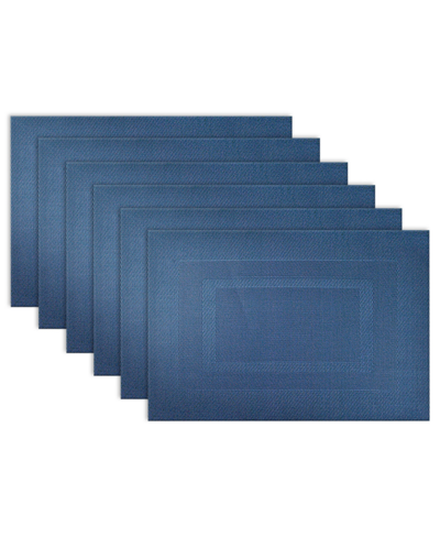 Shop Design Imports Polyvinyl Chloride Doubleframe Placemat, Set Of 6 In Blue