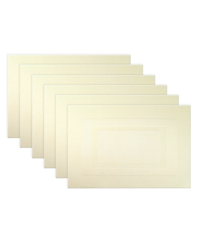 Shop Design Imports Polyvinyl Chloride Doubleframe Placemat, Set Of 6 In Tan/beige
