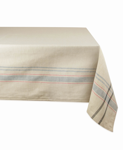 Shop Design Imports Chambray French Stripe Tablecloth 60" X 84" In Gray