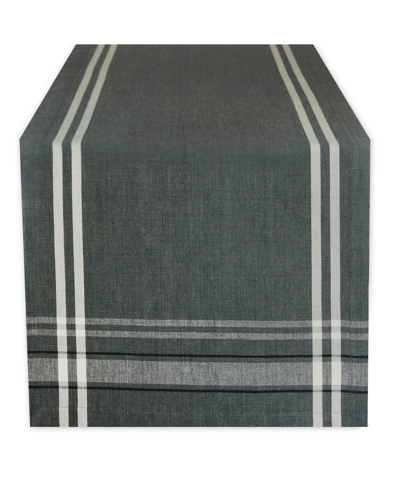 Shop Design Imports Chambray French Stripe Table Runner 14" X 108" In Gray
