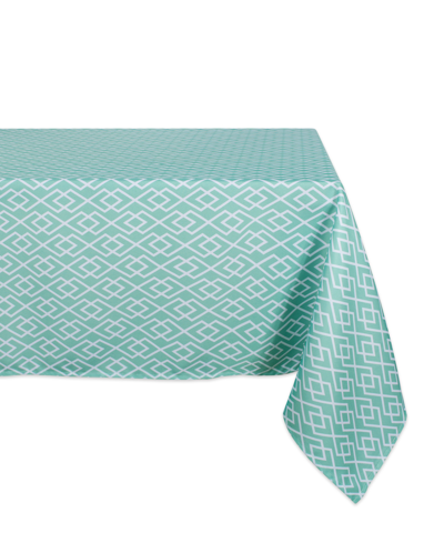 Shop Design Imports Diamond Outdoor Tablecloth 60" X 84" In Blue