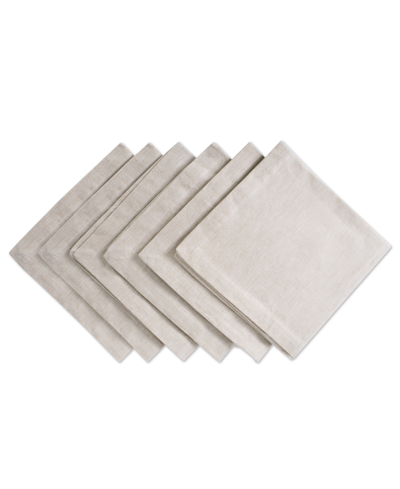 Shop Design Imports Solid Chambray Napkin, Set Of 6 In Tan/beige