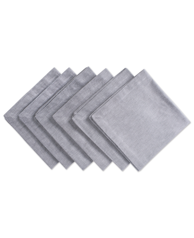 Shop Design Imports Solid Chambray Napkin, Set Of 6 In Gray