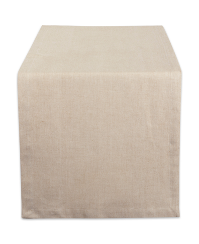 Shop Design Imports Solid Chambray Table Runner 14" X 72" In Tan/beige