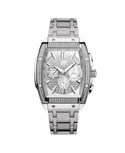 Shop Jbw Men's Echelon Platinum Series Diamond (3 Ct. T.w.) Stainless Steel Watch, 41mm In White