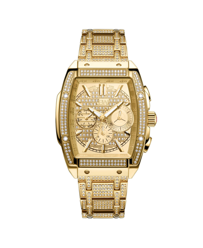 Shop Jbw Men's Echelon Platinum Series Diamond (3 Ct. T.w.) 18k Gold-plated Stainless Steel Watch, 41mm In White