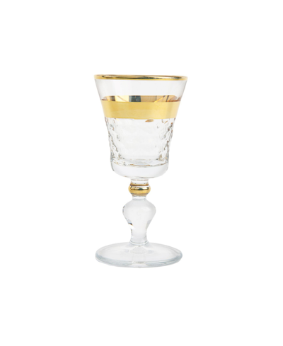 Shop Classic Touch 2 Oz. Shot Glasses With Gold-tone Cut Crystal Detail, Set Of 6 In Brown