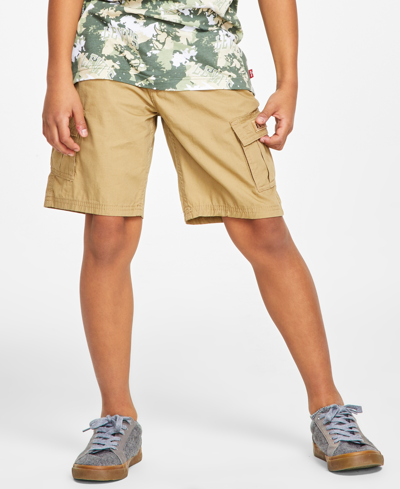 Shop Levi's Big Boys Adjustable Waistband Cargo Pocket Shorts In Gold