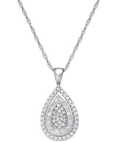Shop Wrapped In Love Diamond Teardrop Pendant Necklace (1/2 Ct. T.w.) In 14k White, Yellow Or Rose Gold,