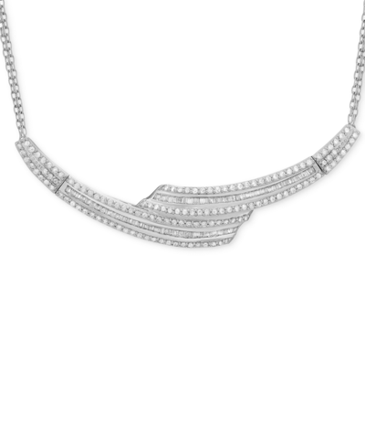 Shop Wrapped In Love Diamond Collar Necklace (2 Ct. T.w.) In Sterling Silver, Created For Macy's