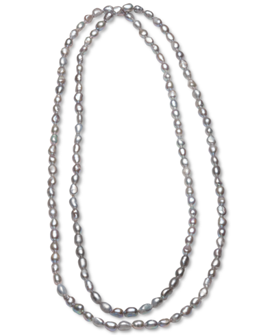 Shop Macy's Cultured Freshwater Baroque Pearl (7-8mm) 54" Endless Necklace (also In Pink & White Cultured Freshw In Gray