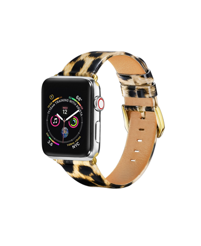 Shop Posh Tech Unisex Leopard Patent Leather Replacement Band For Apple Watch, 42mm In Multi