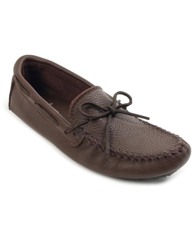 Shop Minnetonka Men's Moosehide Driver Loafers Men's Shoes In Brown