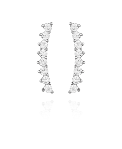 Shop Vince Camuto Silver-tone Cubic Zirconia Climber Earrings