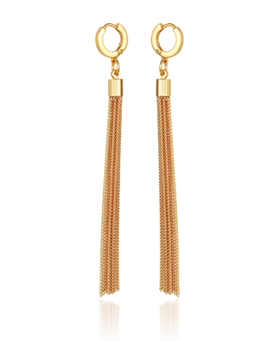 Shop Vince Camuto Gold-tone Huggie Tassel Hoop Drop Earrings