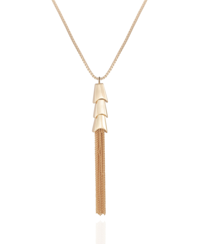 Shop Vince Camuto Gold-tone Long Tassel Chain Necklace