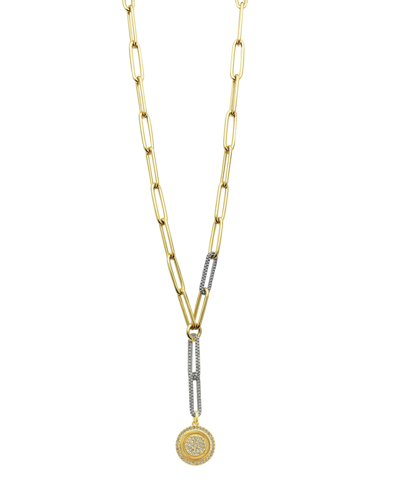 Shop Vince Camuto Two-tone Coin Pendant Y Necklace In Gold