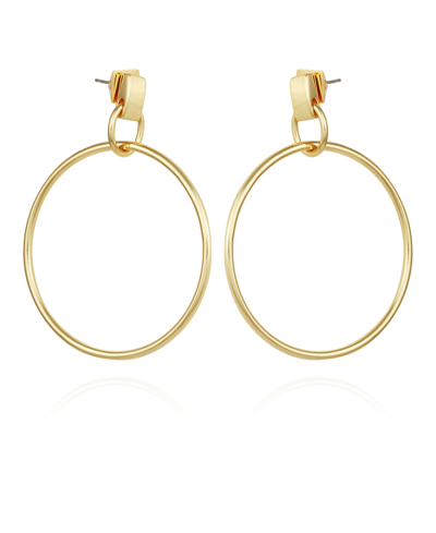Shop Vince Camuto Gold-tone Hoop Drop Earrings
